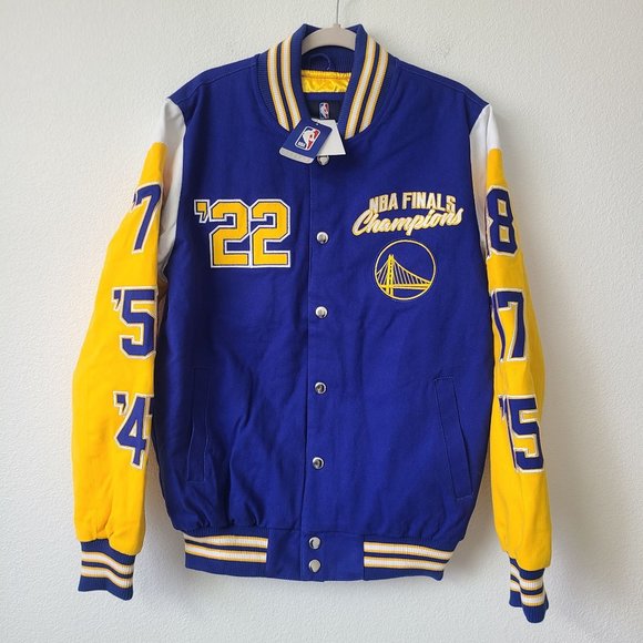 Golden State Warriors 7X NBA Finals Champion Varisty Jacket Size L Blue - Picture 1 of 5